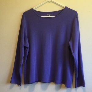 Croft & Barrow Pima Cotton Long-Sleeve Tee, purple, size 1X